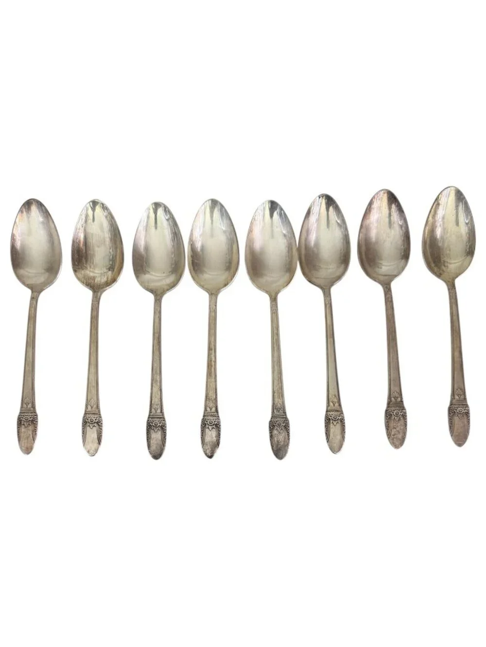 VTG 1847 Rogers Bros First Love Silverplate Flatware 52 PC Set Floral Art Deco